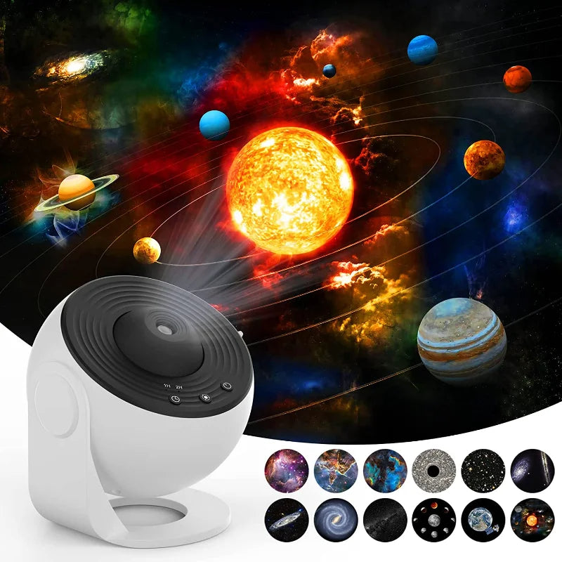 12-in-1 Galaxy Star Light Projector | 360° Rotate Planetarium Lamp for Kids & Adults