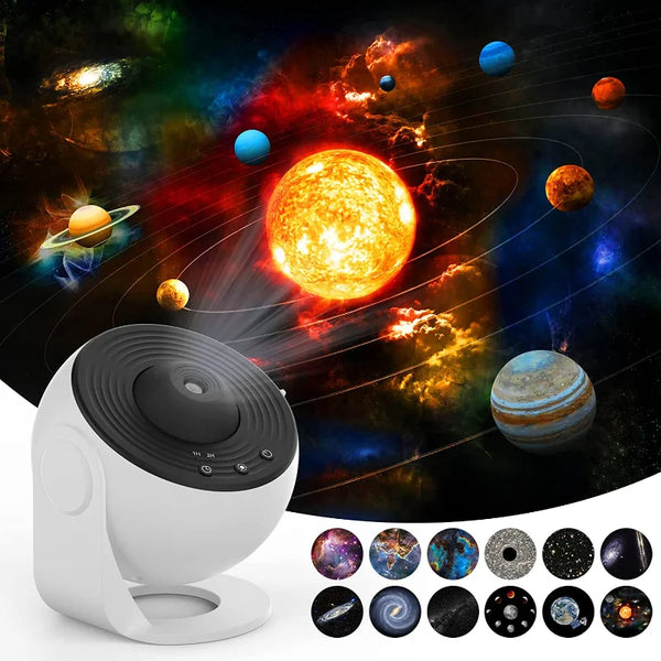 12-in-1 Galaxy Star Light Projector | 360° Rotate Planetarium Lamp for Kids & Adults