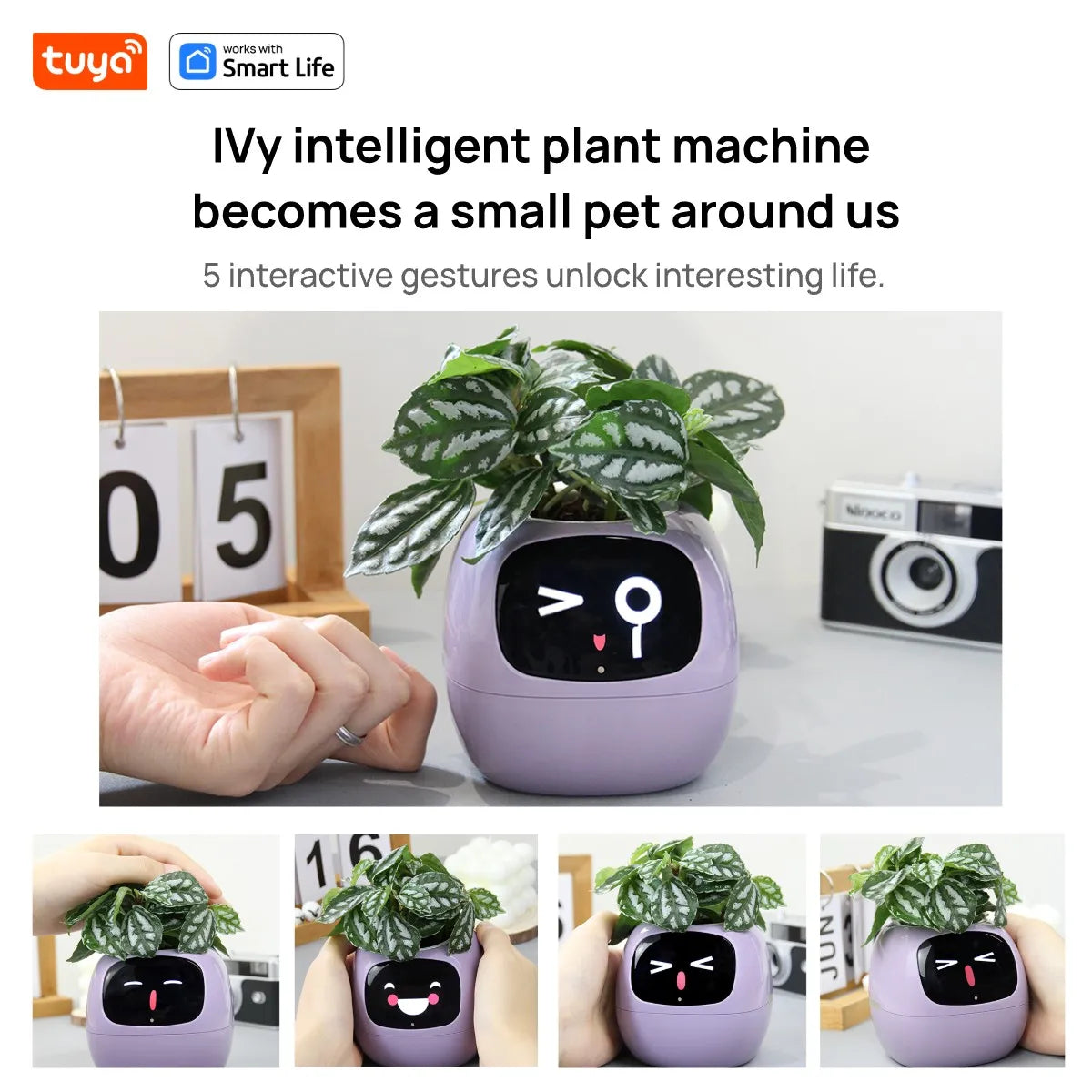 Smart Plant Pot with Automatic Watering - AI App Control & Soil Sensors for Healthy Plants