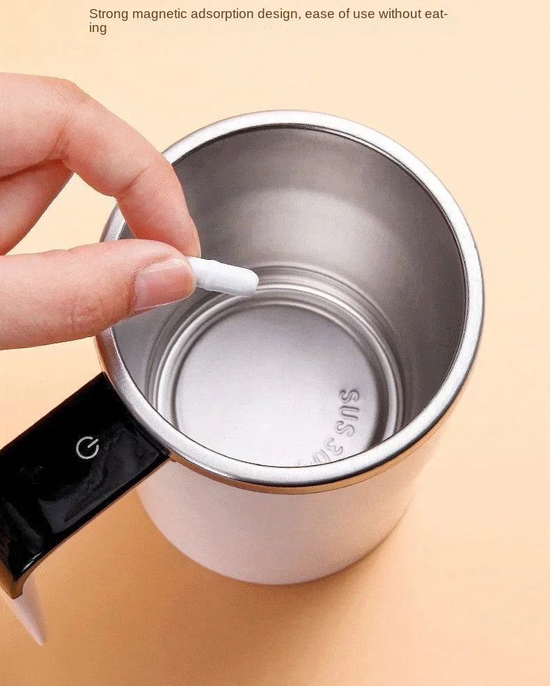 Self-Stirring Coffee Mug with Temperature Display - Auto-Mix Smart Cup Keeps Drinks Perfect