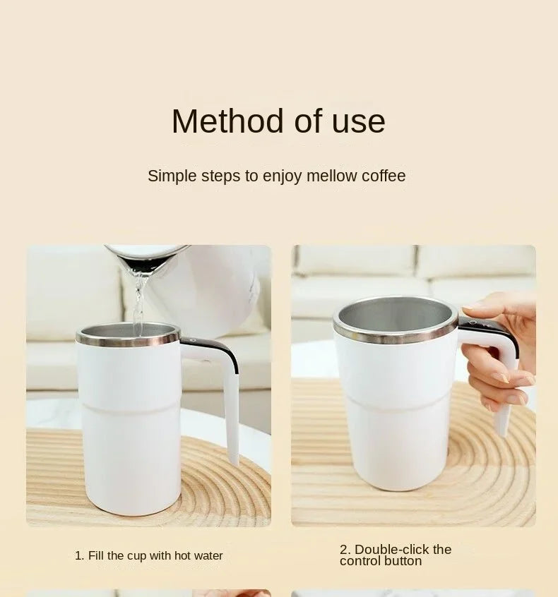 Self-Stirring Coffee Mug with Temperature Display - Auto-Mix Smart Cup Keeps Drinks Perfect