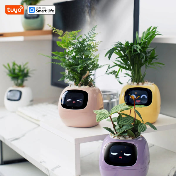 Smart Plant Pot with Automatic Watering - AI App Control & Soil Sensors for Healthy Plants