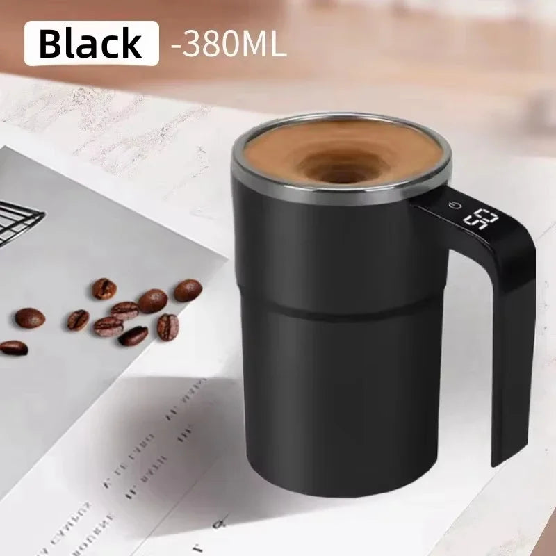 Self-Stirring Coffee Mug with Temperature Display - Auto-Mix Smart Cup Keeps Drinks Perfect