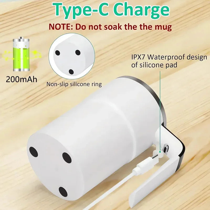 Self-Stirring Coffee Mug with Temperature Display - Auto-Mix Smart Cup Keeps Drinks Perfect