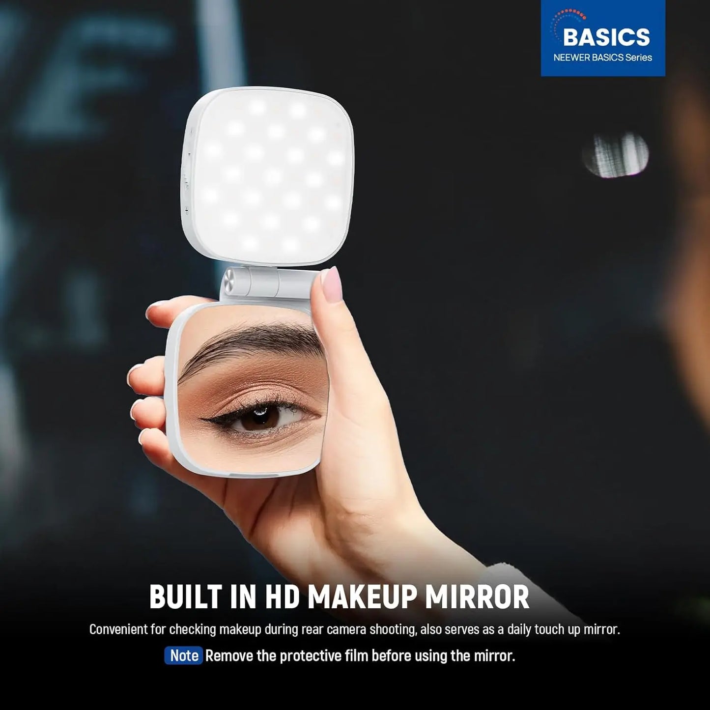 MagSafe Ring Light for iPhone - Magnetic Selfie Light with Mirror & Stand for Photos & Video