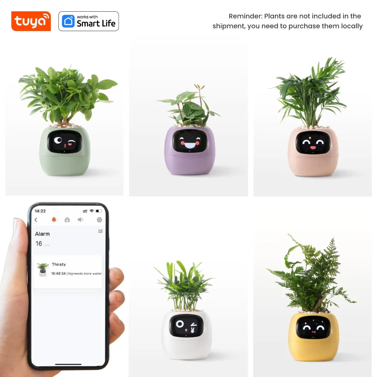 Smart Plant Pot with Automatic Watering - AI App Control & Soil Sensors for Healthy Plants