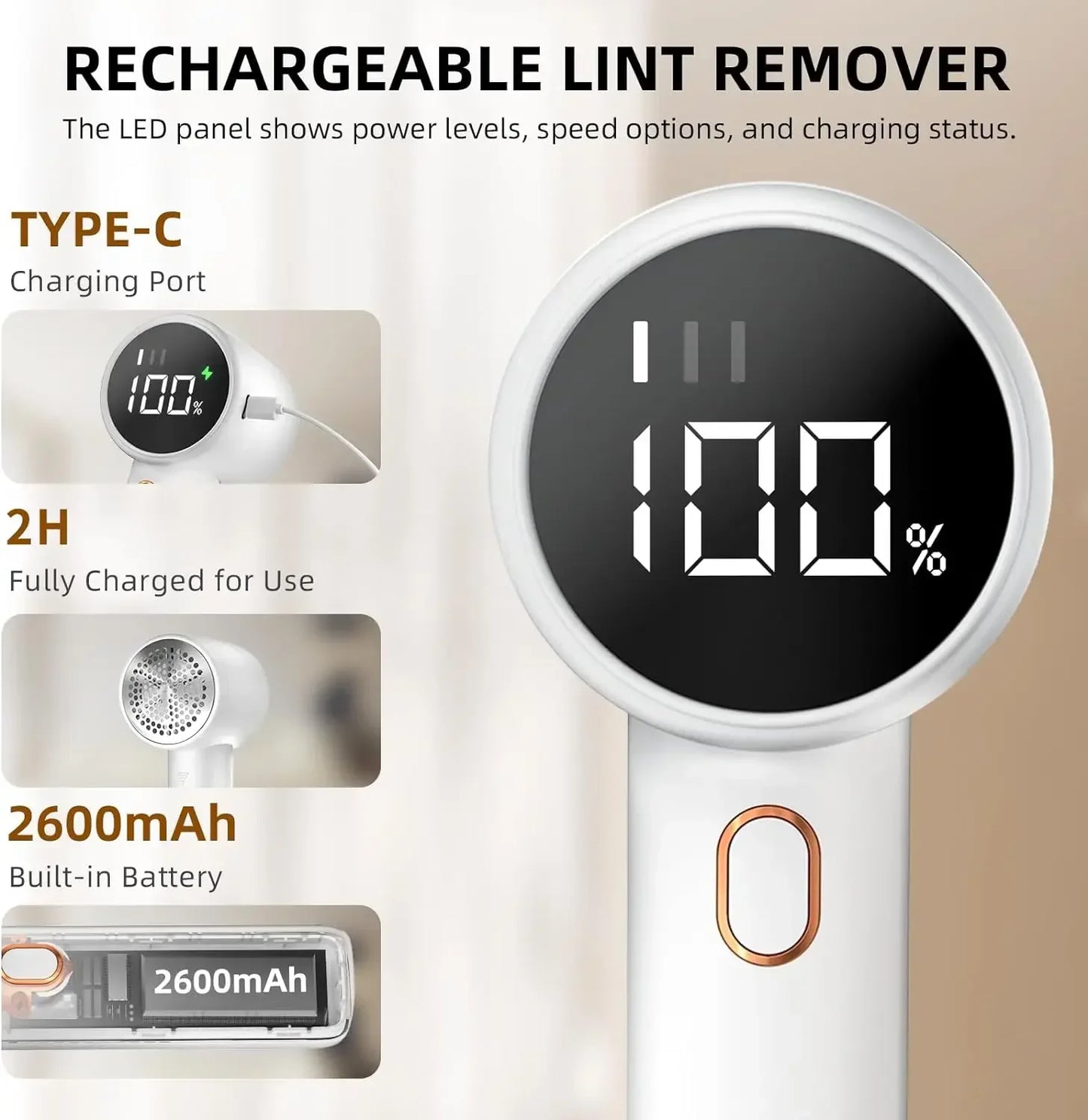 Electric Fabric Shaver - Rechargeable Lint & Pilling Remover for Sweaters, Clothes & Furniture