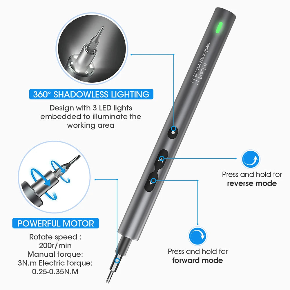 Professional 62-in-1 Electric Screwdriver Kit - Cordless Precision Tool for Electronics Repair